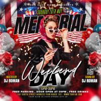 MEMORIAL DAY WEEKEND PARTY FLYER Cuadrado (1:1) template