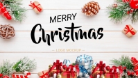Merry Christmas Banner Template วิดีโอหน้าปก Facebook (16:9)