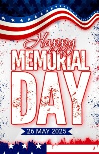 Modern & Minimal Memorial Day Tabloid template