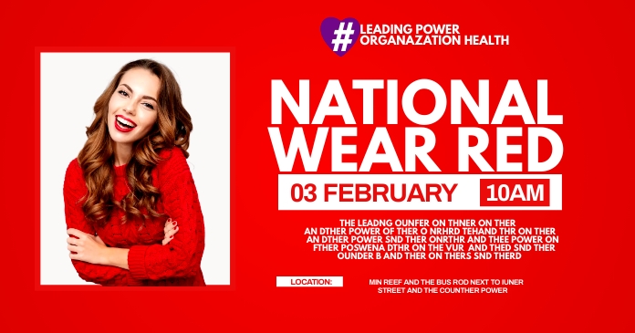 NATIONAL WEAR RED DAY Facebook 共享图片 template