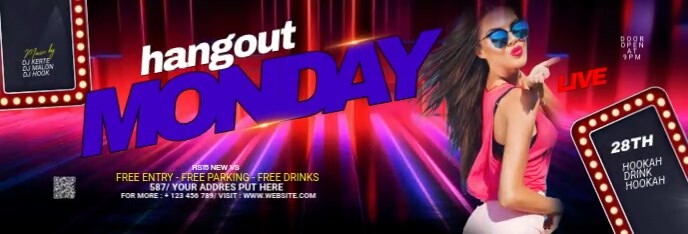Night Club Party LinkedIn na Banner template