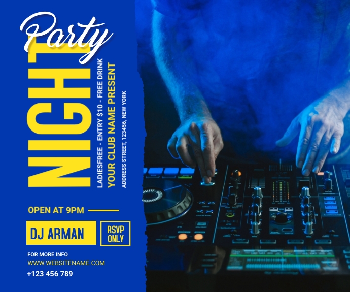 Party night Retângulo médio template