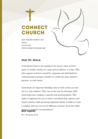 Peace Dove Church Letterhead A4 template