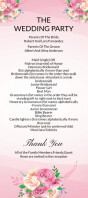 Pink Floral Wedding Ceremony Program Template Rack Card