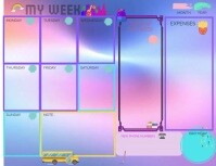 Purple Alegre Weekly Planner Volante (carta Us) 传单(美国信函) template