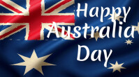 Purple Typographic Happy Australia Day Digital Display (16:9) template