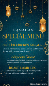 Ramadan Menu Business Card template
