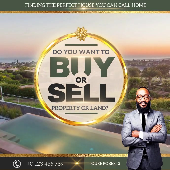 REAL ESTATE INSTAGRAM AD TEMPLATE Kvadrat (1:1)