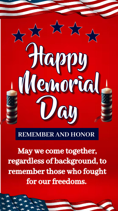 Red  Happy Memorial Day Wishes Instagram Stor Indaba yaku-Instagram template
