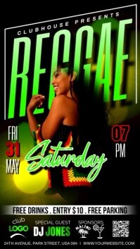 REGGAE SATURDAY NIGHT PARTY FLYER TEMPLATE Historia de Instagram