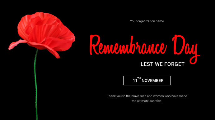 Remembrance day Presentazione (16:9) template