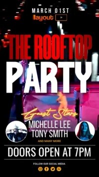 Rooftop Night Party Video Instagram-verhaal template