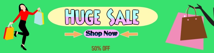 Sale banner Cartel de 2 × 8 pulg. template