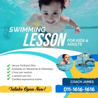 Swimming Lesson Social Media Template Instagram Post