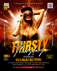 Thirsty thursday party Instagram Portrait template