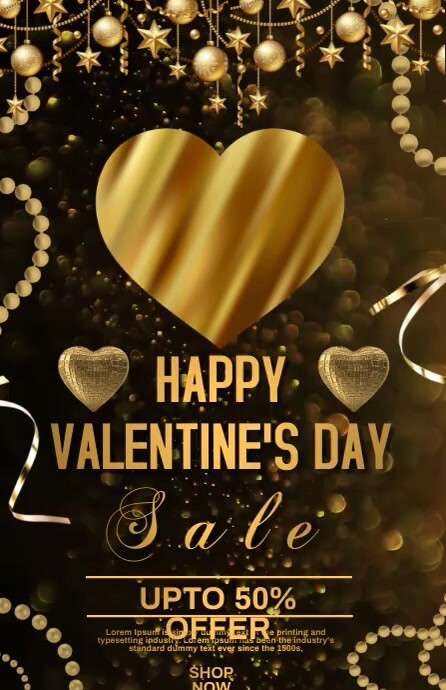valentine's retail Tablóide template