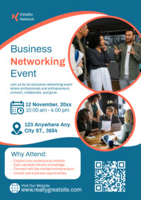 White Modern & Minimal Business Networking Event A1 template