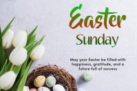 White Modern & Minimal Easter Sunday Label Etiqueta template