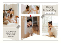 White Modern & Minimal Happy Father's Day Pos Открытка template