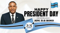 White Professional Botswana President Day Dig Digital Display (16:9) template