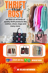 White Professional Thrift Store Flyer Pinterest Graphic Pinterest-Grafik template