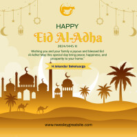 Yellow Pastel Eid Al-adha Square (1:1) template